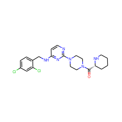 O=C([C@H]1CCCCN1)N1CCN(c2nccc(NCc3ccc(Cl)cc3Cl)n2)CC1 ZINC000028566322