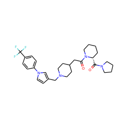 O=C([C@H]1CCCCN1C(=O)CC1CCN(Cc2ccn(-c3ccc(C(F)(F)F)cc3)c2)CC1)N1CCCC1 ZINC000043122344