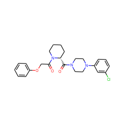 O=C([C@H]1CCCCN1C(=O)COc1ccccc1)N1CCN(c2cccc(Cl)c2)CC1 ZINC000299856507