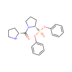 O=C([C@H]1CCCN1)N1CCC[C@@H]1P(=O)(Oc1ccccc1)Oc1ccccc1 ZINC000025996132