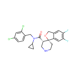 O=C([C@H]1CNCC[C@@]12OCc1cc(F)c(F)cc12)N(Cc1ccc(Cl)cc1Cl)C1CC1 ZINC000073168511