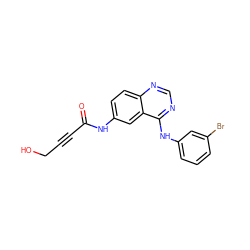 O=C(C#CCO)Nc1ccc2ncnc(Nc3cccc(Br)c3)c2c1 ZINC000013863668