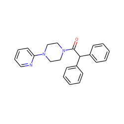 O=C(C(c1ccccc1)c1ccccc1)N1CCN(c2ccccn2)CC1 ZINC000004723018