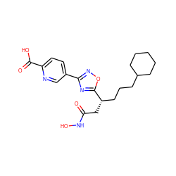 O=C(C[C@@H](CCCC1CCCCC1)c1nc(-c2ccc(C(=O)O)nc2)no1)NO ZINC000028701825