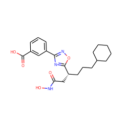 O=C(C[C@@H](CCCC1CCCCC1)c1nc(-c2cccc(C(=O)O)c2)no1)NO ZINC000028701790