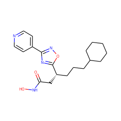 O=C(C[C@@H](CCCC1CCCCC1)c1nc(-c2ccncc2)no1)NO ZINC000028701796