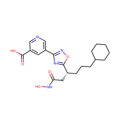 O=C(C[C@@H](CCCC1CCCCC1)c1nc(-c2cncc(C(=O)O)c2)no1)NO ZINC000028701823