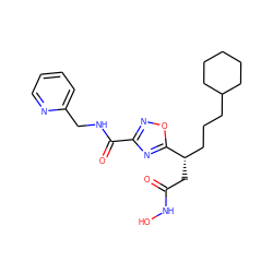 O=C(C[C@@H](CCCC1CCCCC1)c1nc(C(=O)NCc2ccccn2)no1)NO ZINC000038448926