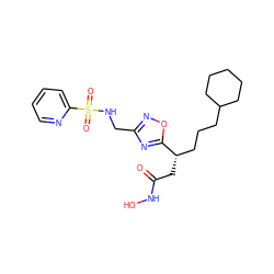 O=C(C[C@@H](CCCC1CCCCC1)c1nc(CNS(=O)(=O)c2ccccn2)no1)NO ZINC000003944234