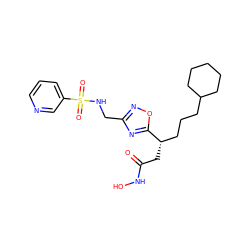 O=C(C[C@@H](CCCC1CCCCC1)c1nc(CNS(=O)(=O)c2cccnc2)no1)NO ZINC000028701878