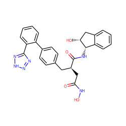 O=C(C[C@@H](Cc1ccc(-c2ccccc2-c2nn[nH]n2)cc1)C(=O)N[C@H]1c2ccccc2C[C@H]1O)NO ZINC000013436300