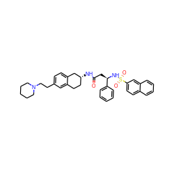 O=C(C[C@@H](NS(=O)(=O)c1ccc2ccccc2c1)c1ccccc1)N[C@@H]1CCc2cc(CCN3CCCCC3)ccc2C1 ZINC000038151298