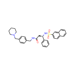 O=C(C[C@@H](NS(=O)(=O)c1ccc2ccccc2c1)c1ccccc1)NCc1ccc(CN2CCCCC2)cc1 ZINC000036161706