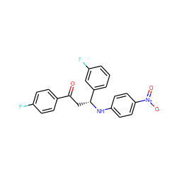 O=C(C[C@@H](Nc1ccc([N+](=O)[O-])cc1)c1cccc(F)c1)c1ccc(F)cc1 ZINC000049816729