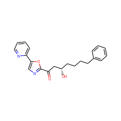 O=C(C[C@@H](O)CCCCc1ccccc1)c1ncc(-c2ccccn2)o1 ZINC000014980098