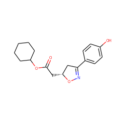 O=C(C[C@@H]1CC(c2ccc(O)cc2)=NO1)OC1CCCCC1 ZINC000034633601