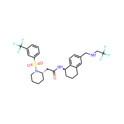 O=C(C[C@@H]1CCCCN1S(=O)(=O)c1cccc(C(F)(F)F)c1)N[C@@H]1CCCc2cc(CNCC(F)(F)F)ccc21 ZINC000036161543