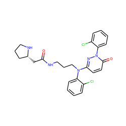 O=C(C[C@@H]1CCCN1)NCCCN(c1ccc(=O)n(-c2ccccc2Cl)n1)c1ccccc1Cl ZINC000036761657