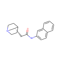 O=C(C[C@@H]1CN2CCC1CC2)Nc1ccc2ccccc2c1 ZINC000003818271