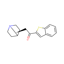 O=C(C[C@@H]1CN2CCC1CC2)c1cc2ccccc2s1 ZINC000000002960