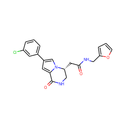 O=C(C[C@@H]1CNC(=O)c2cc(-c3cccc(Cl)c3)cn21)NCc1ccco1 ZINC000068204259