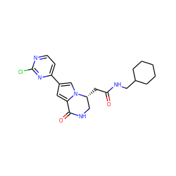 O=C(C[C@@H]1CNC(=O)c2cc(-c3ccnc(Cl)n3)cn21)NCC1CCCCC1 ZINC000169332463