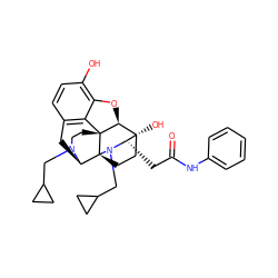 O=C(C[C@@H]1N(CC2CC2)[C@@]23CC[C@]1(O)[C@@H]1Oc4c(O)ccc5c4[C@]12CCN(CC1CC1)[C@@H]3C5)Nc1ccccc1 ZINC000103145089