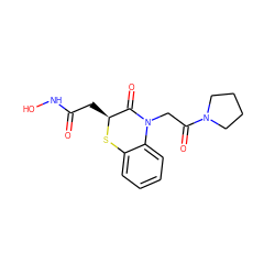 O=C(C[C@@H]1Sc2ccccc2N(CC(=O)N2CCCC2)C1=O)NO ZINC000029250335