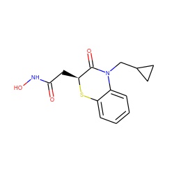 O=C(C[C@@H]1Sc2ccccc2N(CC2CC2)C1=O)NO ZINC000029254431