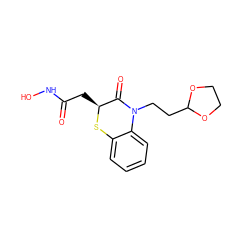 O=C(C[C@@H]1Sc2ccccc2N(CCC2OCCO2)C1=O)NO ZINC000029309121