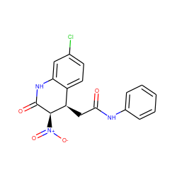 O=C(C[C@@H]1c2ccc(Cl)cc2NC(=O)[C@@H]1[N+](=O)[O-])Nc1ccccc1 ZINC000001536657