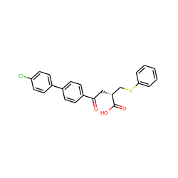 O=C(C[C@H](CSc1ccccc1)C(=O)O)c1ccc(-c2ccc(Cl)cc2)cc1 ZINC000000538656