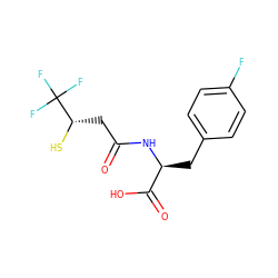 O=C(C[C@H](S)C(F)(F)F)N[C@@H](Cc1ccc(F)cc1)C(=O)O ZINC000043066211