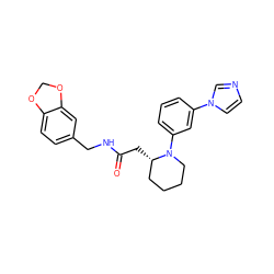 O=C(C[C@H]1CCCCN1c1cccc(-n2ccnc2)c1)NCc1ccc2c(c1)OCO2 ZINC000035271103