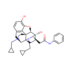 O=C(C[C@H]1N(CC2CC2)[C@@]23CC[C@]1(O)[C@@H]1Oc4c(O)ccc5c4[C@]12CCN(CC1CC1)[C@@H]3C5)Nc1ccccc1 ZINC000103145080