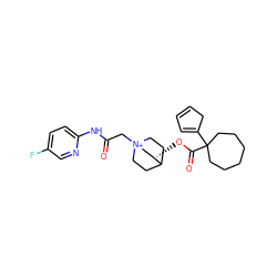 O=C(C[N+]12CCC(CC1)[C@@H](OC(=O)C1(C3=CC=CC3)CCCCCC1)C2)Nc1ccc(F)cn1 ZINC000103290304