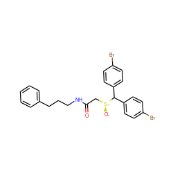 O=C(C[S@+]([O-])C(c1ccc(Br)cc1)c1ccc(Br)cc1)NCCCc1ccccc1 ZINC000103246745