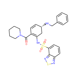 O=C(C1=C(NS(=O)(=O)c2cccc3nsnc23)C[C@@H](NCc2ccccc2)C=C1)N1CCCCC1 ZINC000101064098