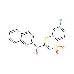 O=C(C1=NS(=O)(=O)c2ccc(Cl)cc2S1)c1ccc2ccccc2c1 ZINC000006584477