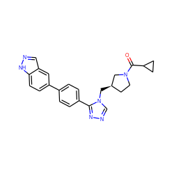 O=C(C1CC1)N1CC[C@@H](Cn2cnnc2-c2ccc(-c3ccc4[nH]ncc4c3)cc2)C1 ZINC000114630065