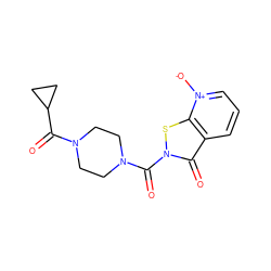 O=C(C1CC1)N1CCN(C(=O)n2sc3c(ccc[n+]3[O-])c2=O)CC1 ZINC001772631380