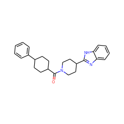 O=C(C1CCC(c2ccccc2)CC1)N1CCC(c2nc3ccccc3[nH]2)CC1 ZINC000040405915