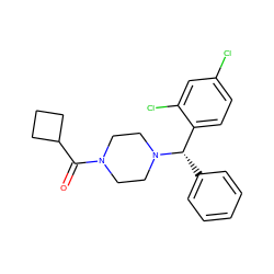 O=C(C1CCC1)N1CCN([C@@H](c2ccccc2)c2ccc(Cl)cc2Cl)CC1 ZINC000049049575