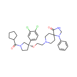 O=C(C1CCCC1)N1CC[C@](OCCN2CCC3(CC2)C(=O)NCN3c2ccccc2)(c2ccc(Cl)c(Cl)c2)C1 ZINC000042888338