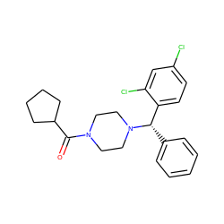 O=C(C1CCCC1)N1CCN([C@@H](c2ccccc2)c2ccc(Cl)cc2Cl)CC1 ZINC000049049964