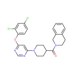 O=C(C1CCN(c2cc(Oc3ccc(Cl)cc3Cl)ncn2)CC1)N1CCc2ccccc2C1 ZINC001772594029