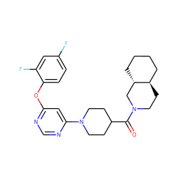 O=C(C1CCN(c2cc(Oc3ccc(F)cc3F)ncn2)CC1)N1CC[C@@H]2CCCC[C@H]2C1 ZINC001772634430