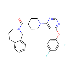 O=C(C1CCN(c2cc(Oc3ccc(F)cc3F)ncn2)CC1)N1CCCc2ccccc2C1 ZINC001772634835