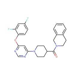 O=C(C1CCN(c2cc(Oc3ccc(F)cc3F)ncn2)CC1)N1CCc2ccccc2C1 ZINC001772648410