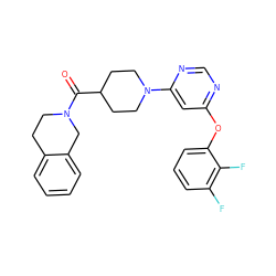 O=C(C1CCN(c2cc(Oc3cccc(F)c3F)ncn2)CC1)N1CCc2ccccc2C1 ZINC001772639428